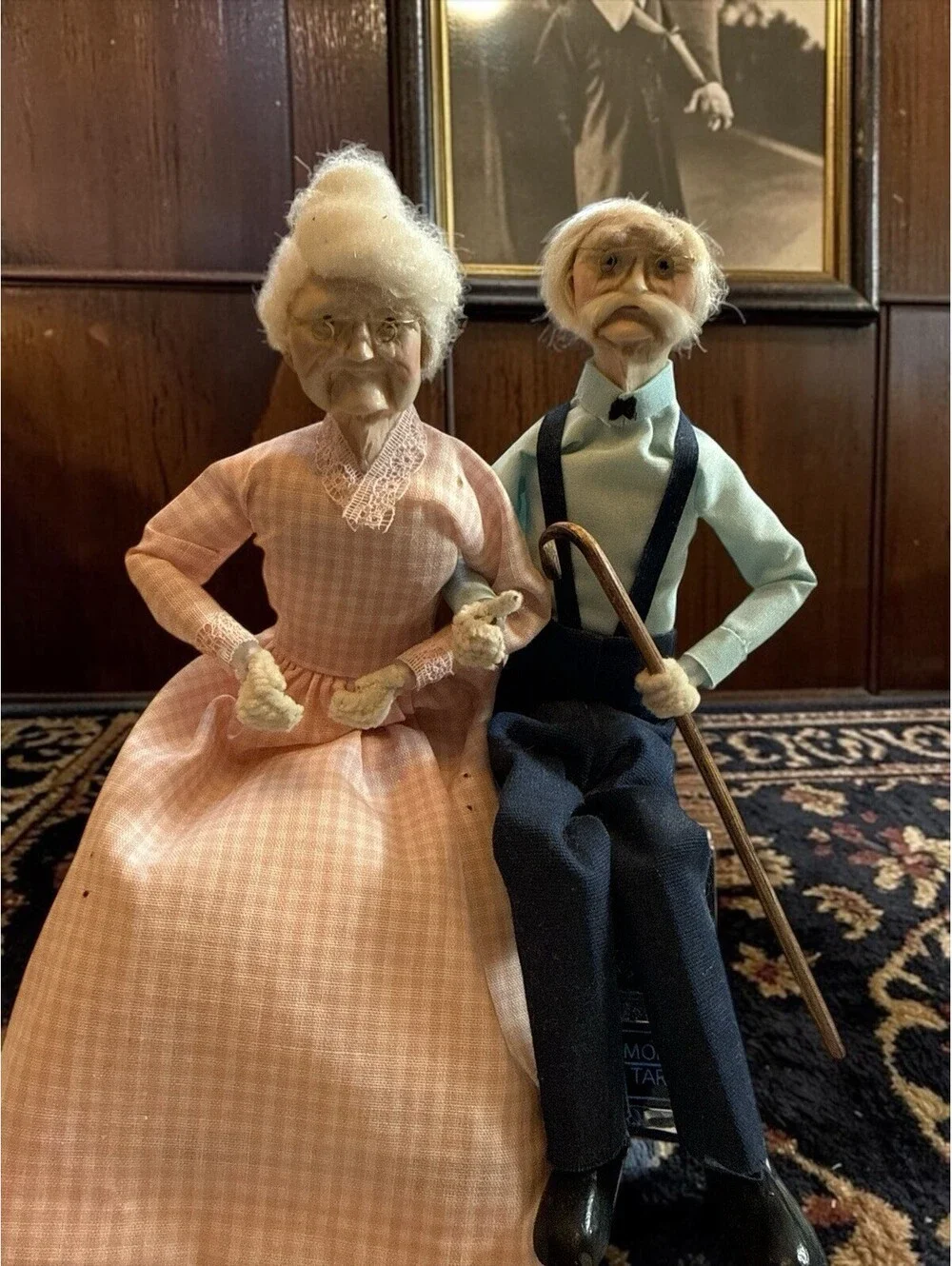 Rena's Vintage Dough Originals Handmade Dolls Grandma Grandpa From the Ozarks